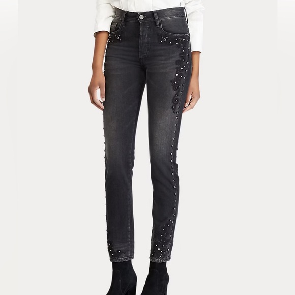 Polo Ralph Lauren Callen Studded High Rise Slim Jeans